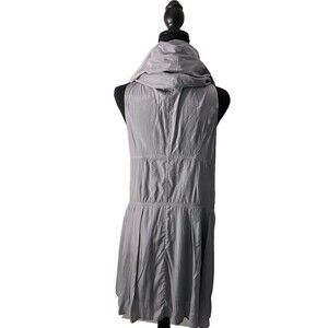 Areline Paris Dress Wm's XL Grey Wrap A-Line Minimalist‎ Midi Sleeveless